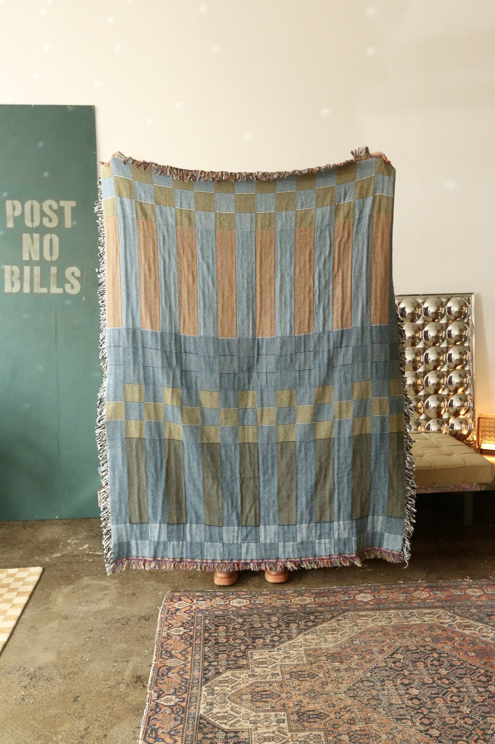 CHECKERED STRIPE TAPESTRY BLANKET IN FORT TILDEN — Calhoun & Co.